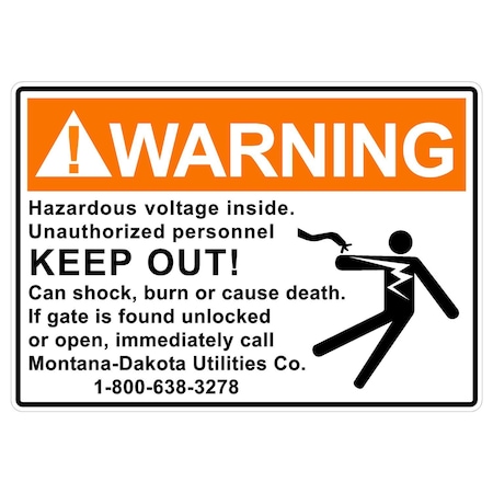 Sign Solutions Usa Warning Hazardous Voltage Inside 20"X14" Diamond Grade Cubed Reflective (DG3) 080 DCS08DWT2014CUS00104